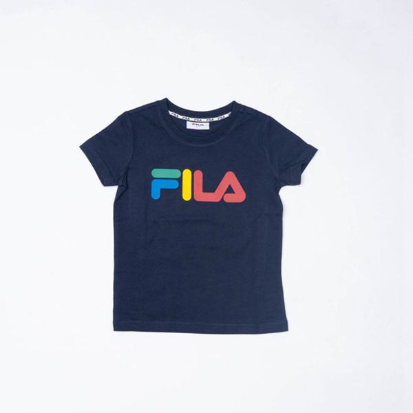 Camisetas Manga Corta Fila Niñas Azul Marino - Rainbow - España 213789YPB